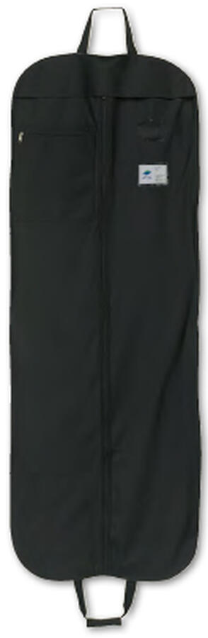 Polyester Vestment Bag. Folds in quarters, 3 Handles with Velcro. Zippered front pocket. Clear window for viewing garment. ID card pocket. 2 size choices: 23.5" W x 65" L $44.95 (VC329), 23.5" W x 77" L $55.95 (B4329)
