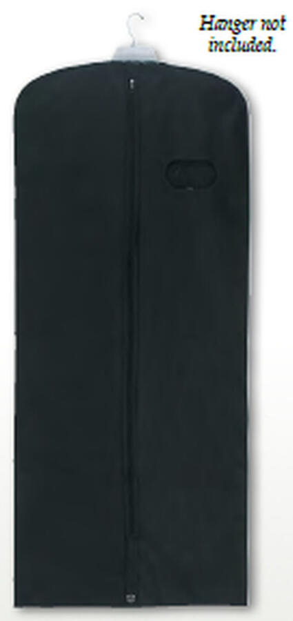 Recycled Nylon Vestment Bag. 52" L zipper. Easily folds and attaches to hanger loop. Clear Window for viewing garment. 27" W x 62" L, 2 pcs. $16.95 ea. (VS329BLK)